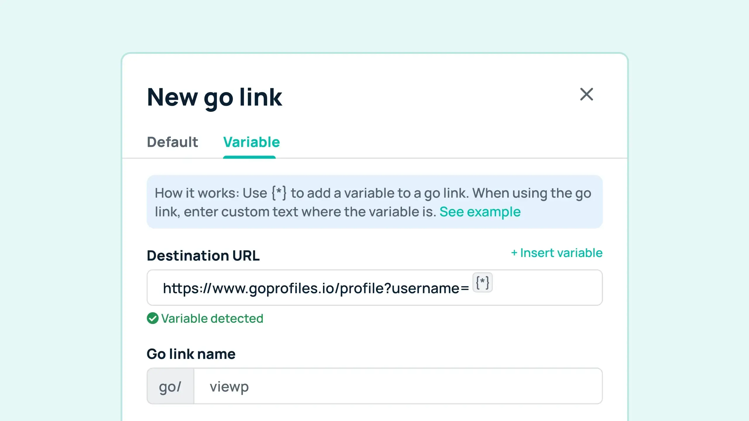 GoLinks Video Tutorial: Create variable go links which are power go links that redirect you to different link locations based on the base go link.